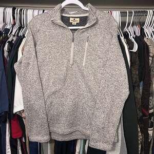 Woolrich Men's Quarter-Zip Sweater Fleece Pullover, Grey, Size Medium
